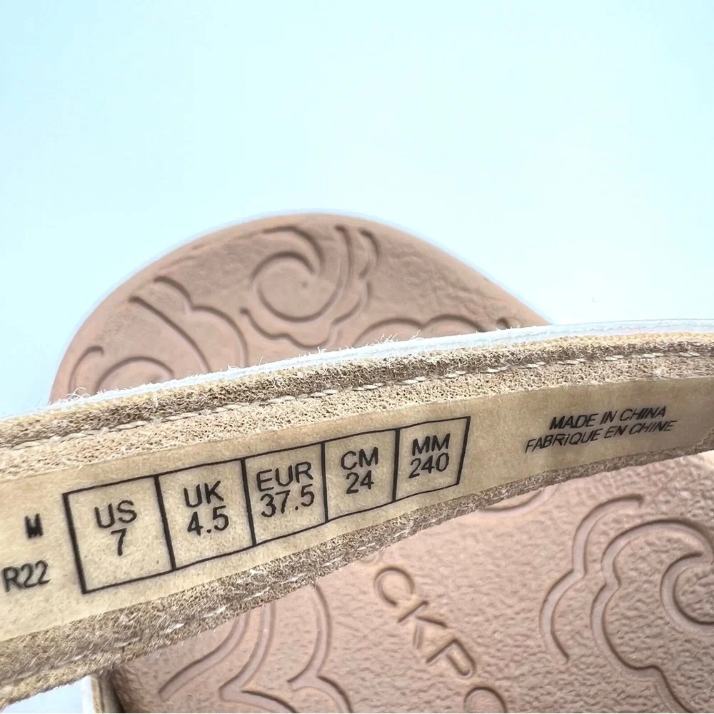 Rockport Womens Size 7 Ridge Sling Ivory‎ White Cutout Summer Sandals Shoes